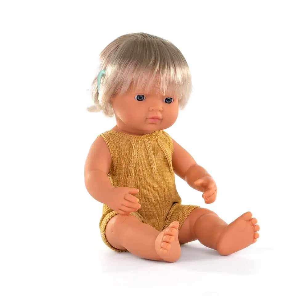 Miniland Caucasian Baby Doll with Hearing Implant 38cm