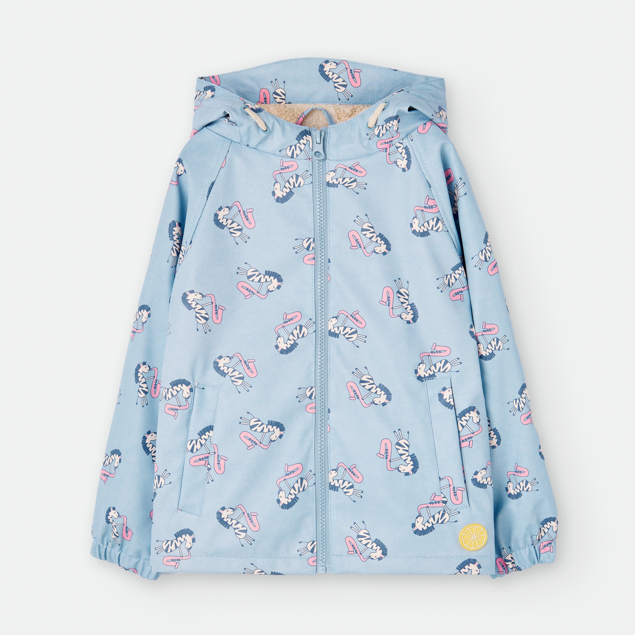 Chaqueta polar impermeable Waterlemon con diseño de cebra musical (3 a 10 años)