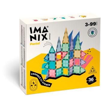 BRAINTOYS IMANIX Classic Pastel Magnetic Blocks Set 36 pcs
