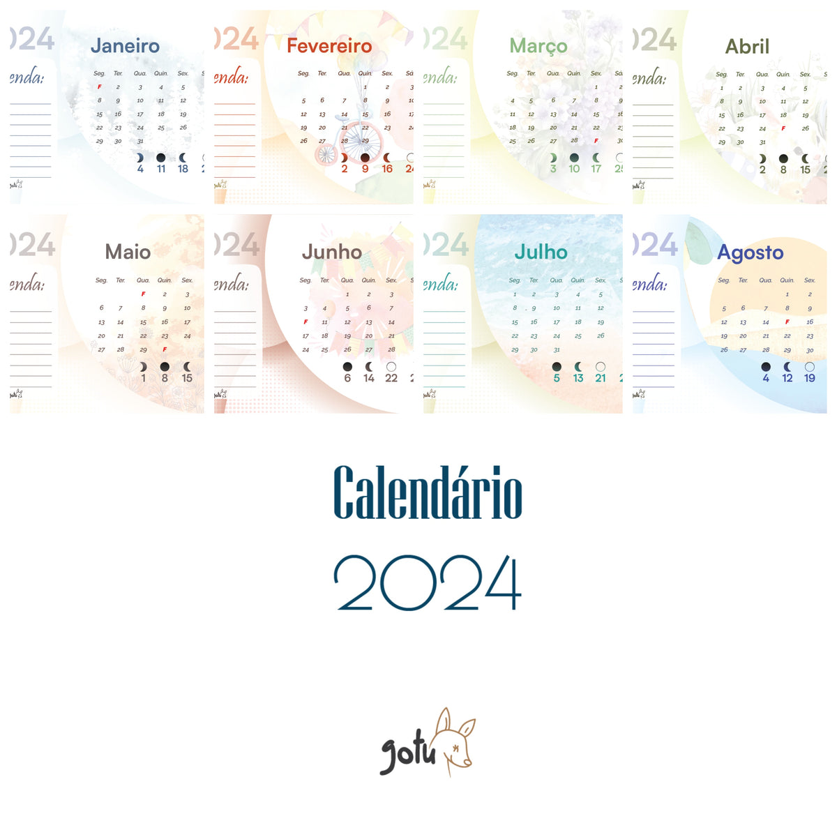 Calendário Mensal Infantil (digital) –