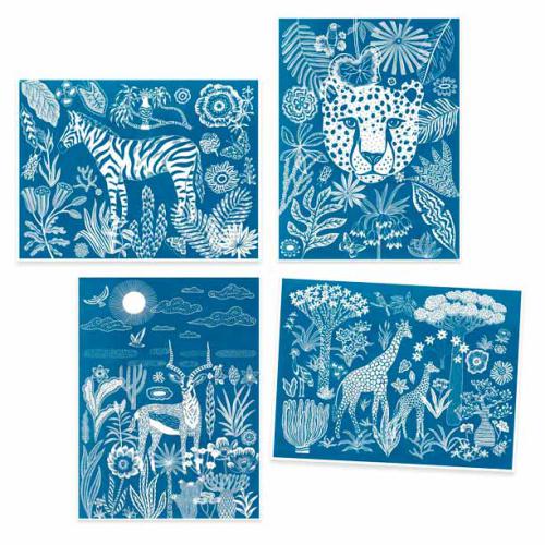 Djeco Desenhos em cianotopia - À noite na savana