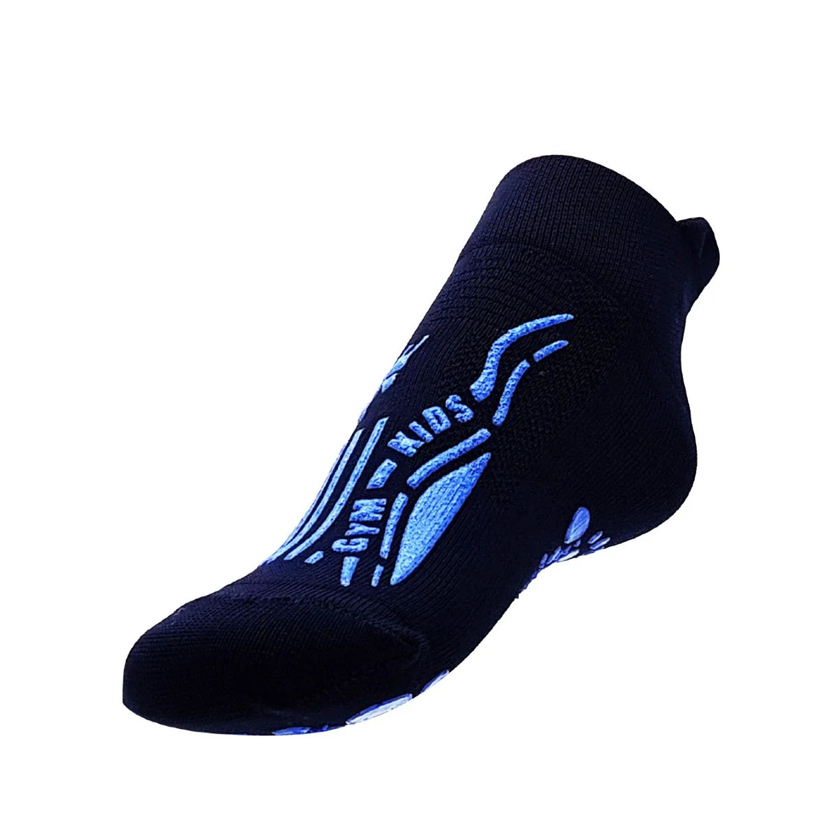 Meia técnica REVENGE Kids Gym preta, com design ergonómico e suporte antiderrapante, perfeita para ginásio, dança e treino infantil.