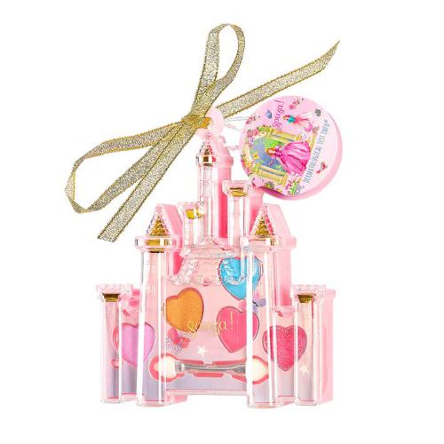 Souza Conjunto de Maquilhagem Castelo de Princesa fechado, com fita dourada e etiqueta decorativa de princesa.
