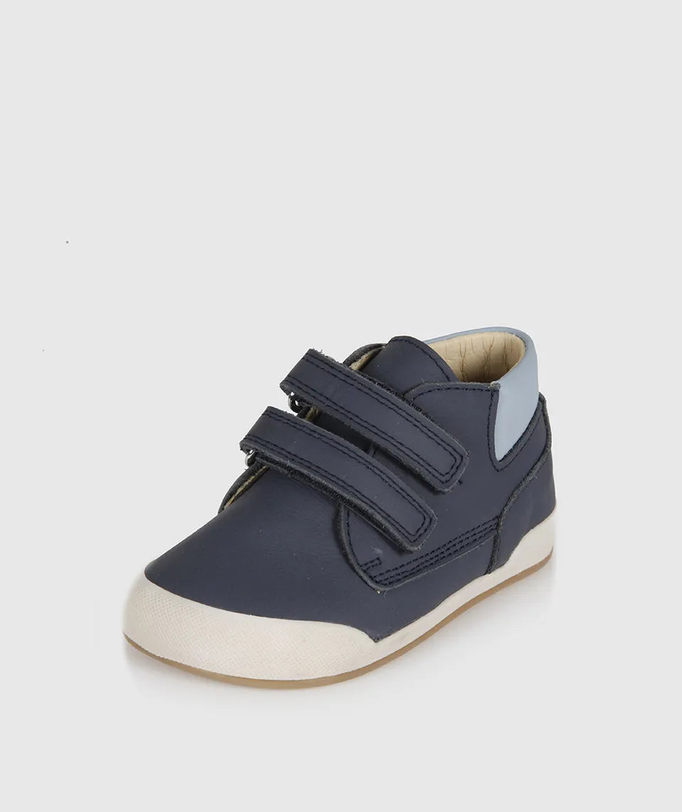 Sapatilha Blanditos Dublin cor Navy (azul-marinho) - Vista lateral de Calçado Barefoot Respeitador para criança, flexível e leve.