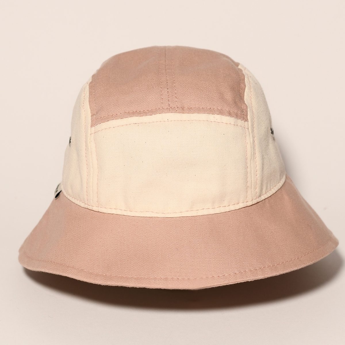 Chapéu Kietla panamá Camper Hat natural/pink, vista frontal detalhada, material algodão orgânico certificado.