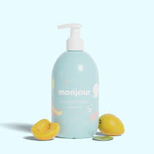 Monjour Gel Lavante Cabelo e Corpo 500ml com alperces frescos. Gel ultra suave para bebé e criança.