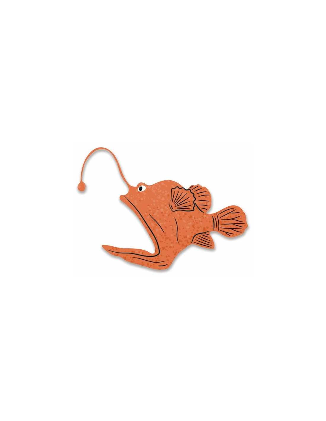 Peça especial em forma de tamboril (anglerfish) do puzzle Hape Baleia Brilhante, com uma cor laranja vibrante.