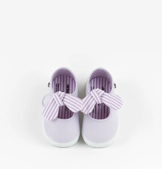 Victoria Sapato Calçado Respeitador Barefoot laço velcro  violeta frente