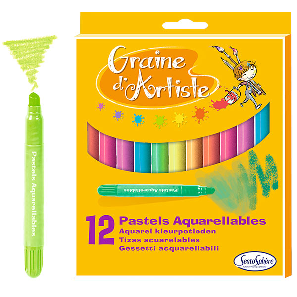 12 lápis pastel aguareláveis
