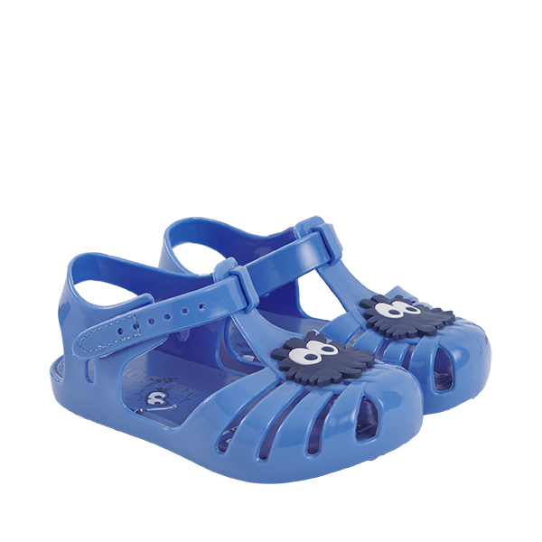Waterlemon sandalia barefoot calçado respeitador Monstrinho azul lado
