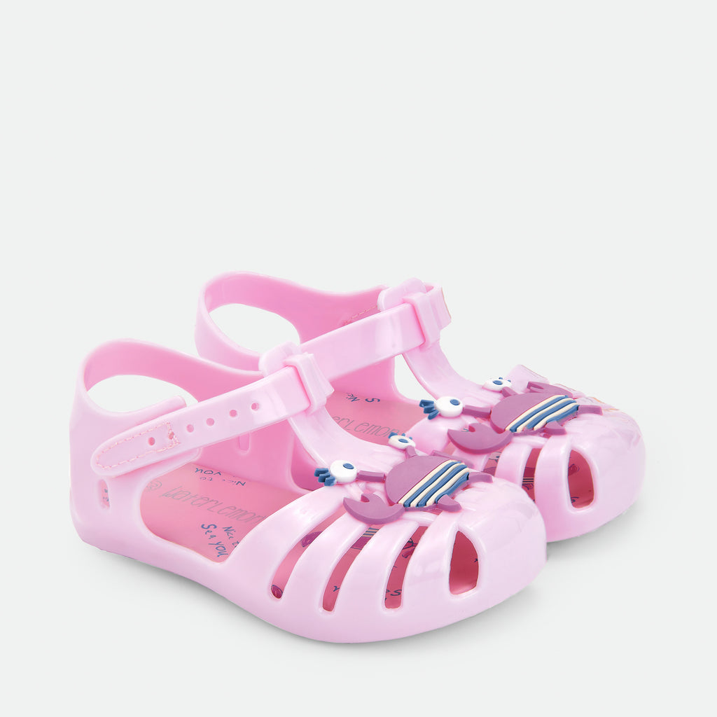 Waterlemon sandalia barefoot calçado respeitador cor de rosa frente caranguejo