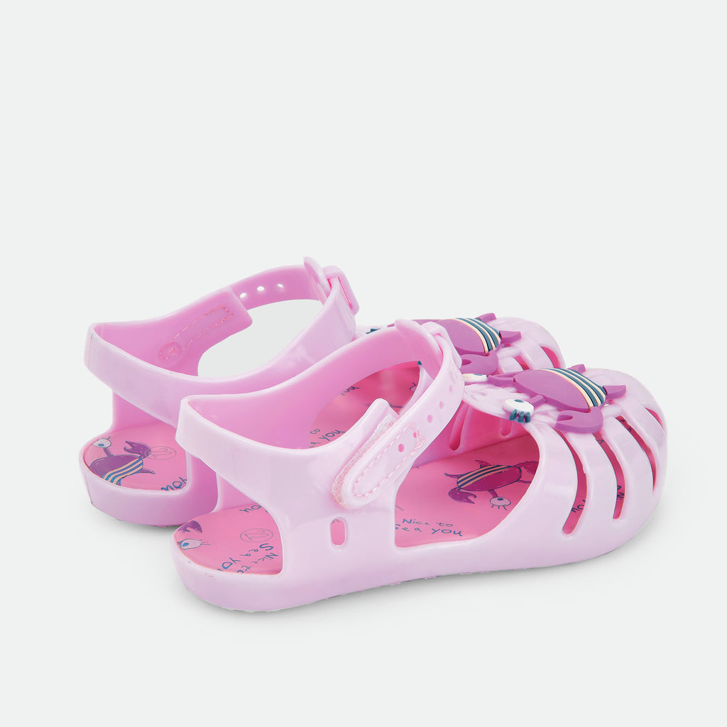 Waterlemon sandalia barefoot calçado respeitador cor de rosa lado caranguejo
