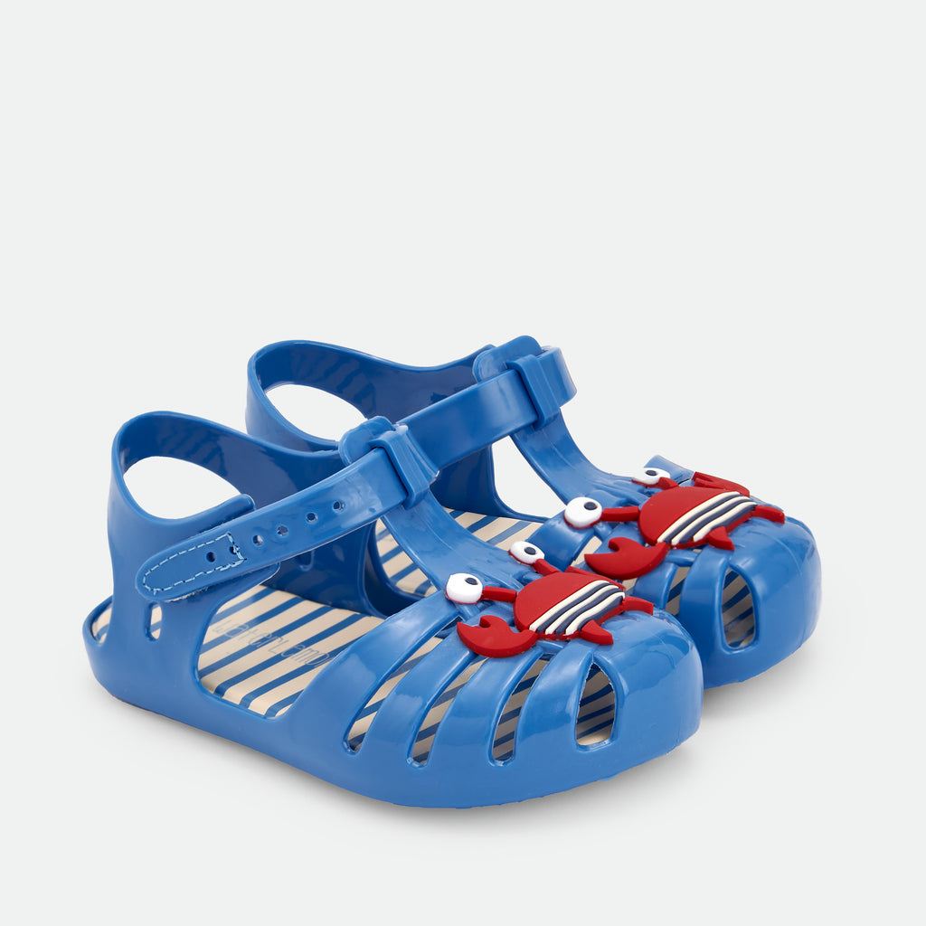 Waterlemon sandalia barefoot calçado respeitador azul frente caranguejo