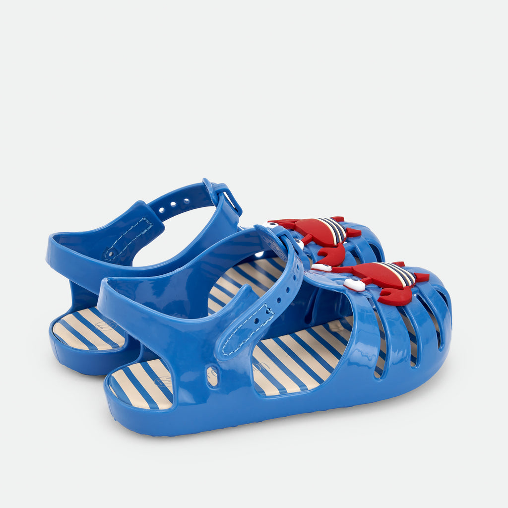 Waterlemon sandalia barefoot calçado respeitador azul lado caranguejo