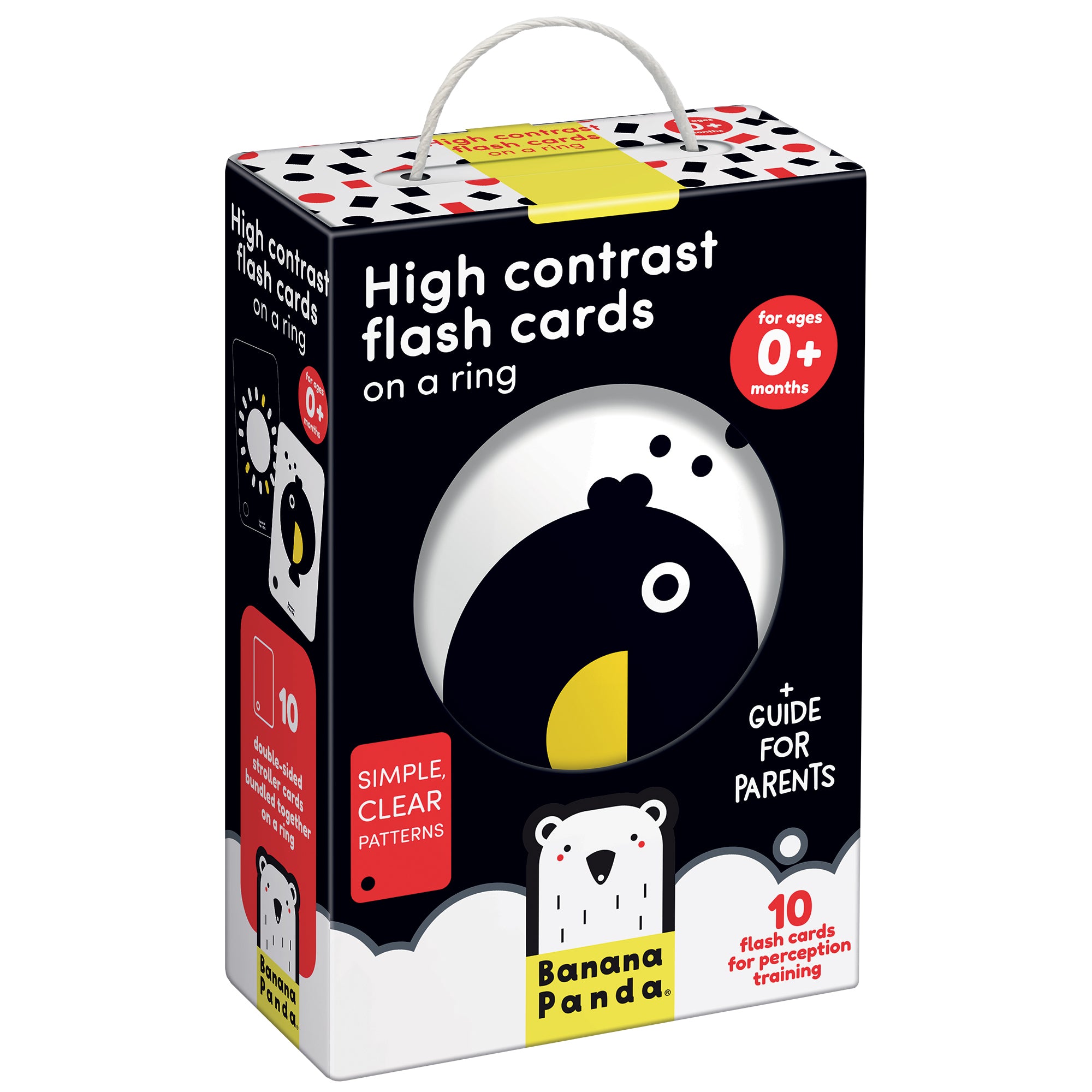Banana Panda Cards 10 units High Contrast 0 months + with ring