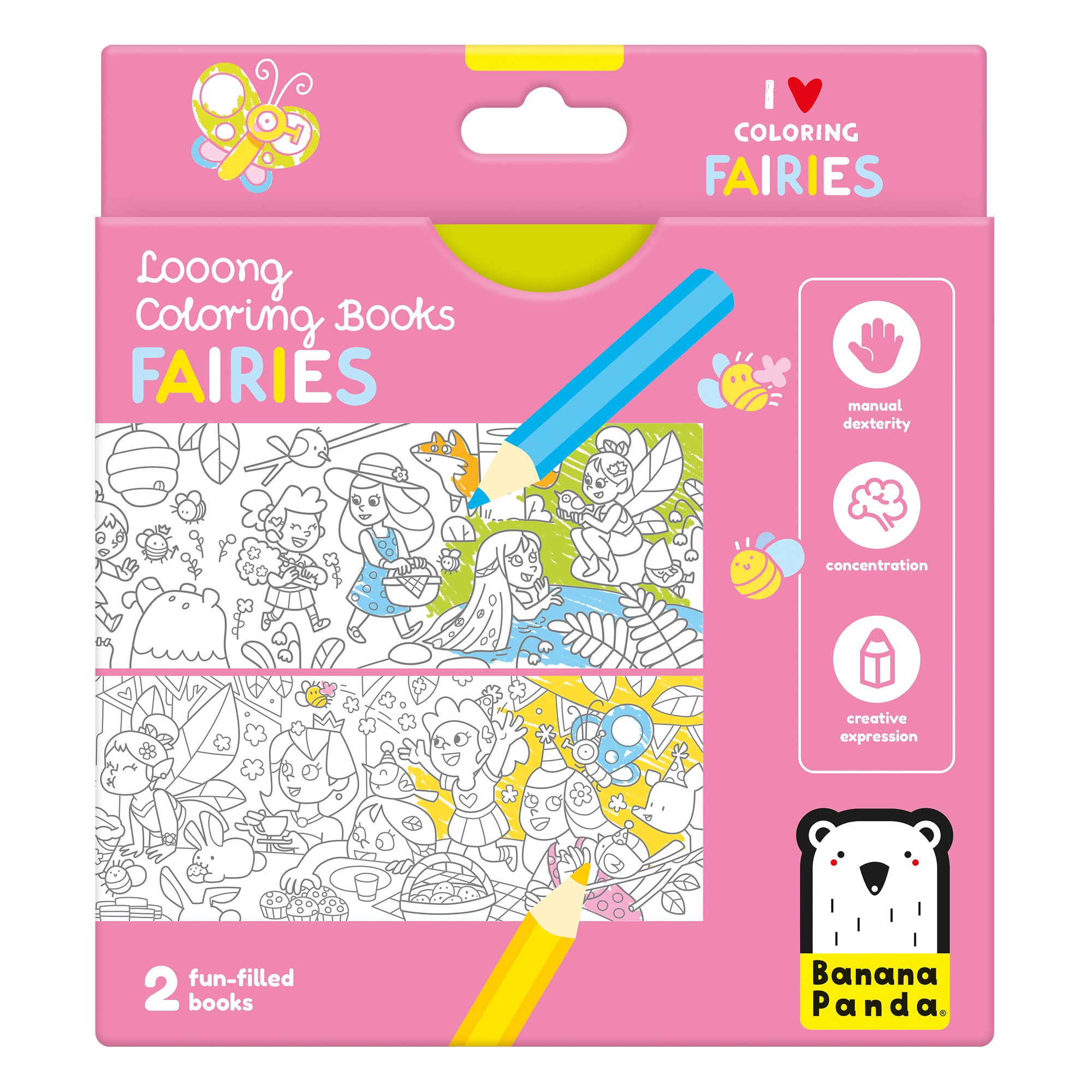 Banana Panda 2 Livros de Pintar Extra Longos 96cm (FADAS)