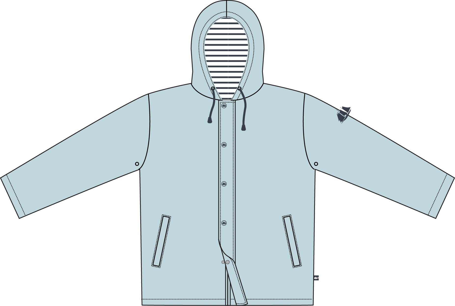 Hublot Nuage Glacier Waterproof Mid-Season Jacket for 4 and 6 Years