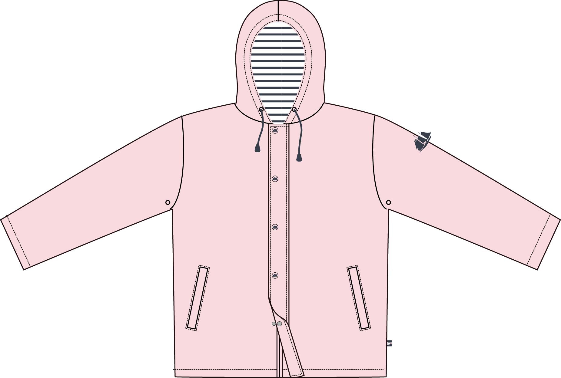 Hublot Nuage Petale 4-year waterproof mid-season jacket