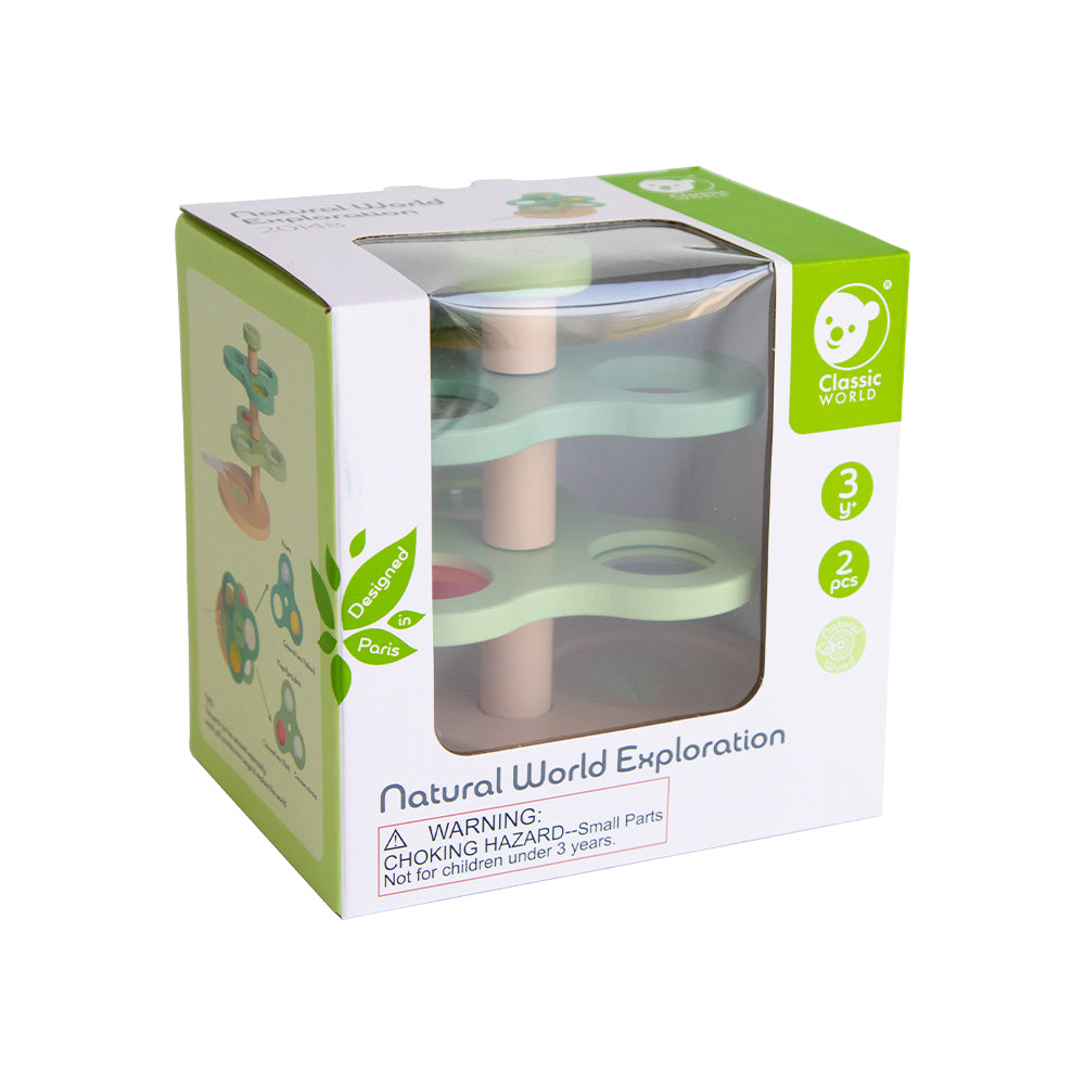Embalagem do brinquedo Classic World Lupa e Prismas Visuais, mostrando o design e informações de segurança.