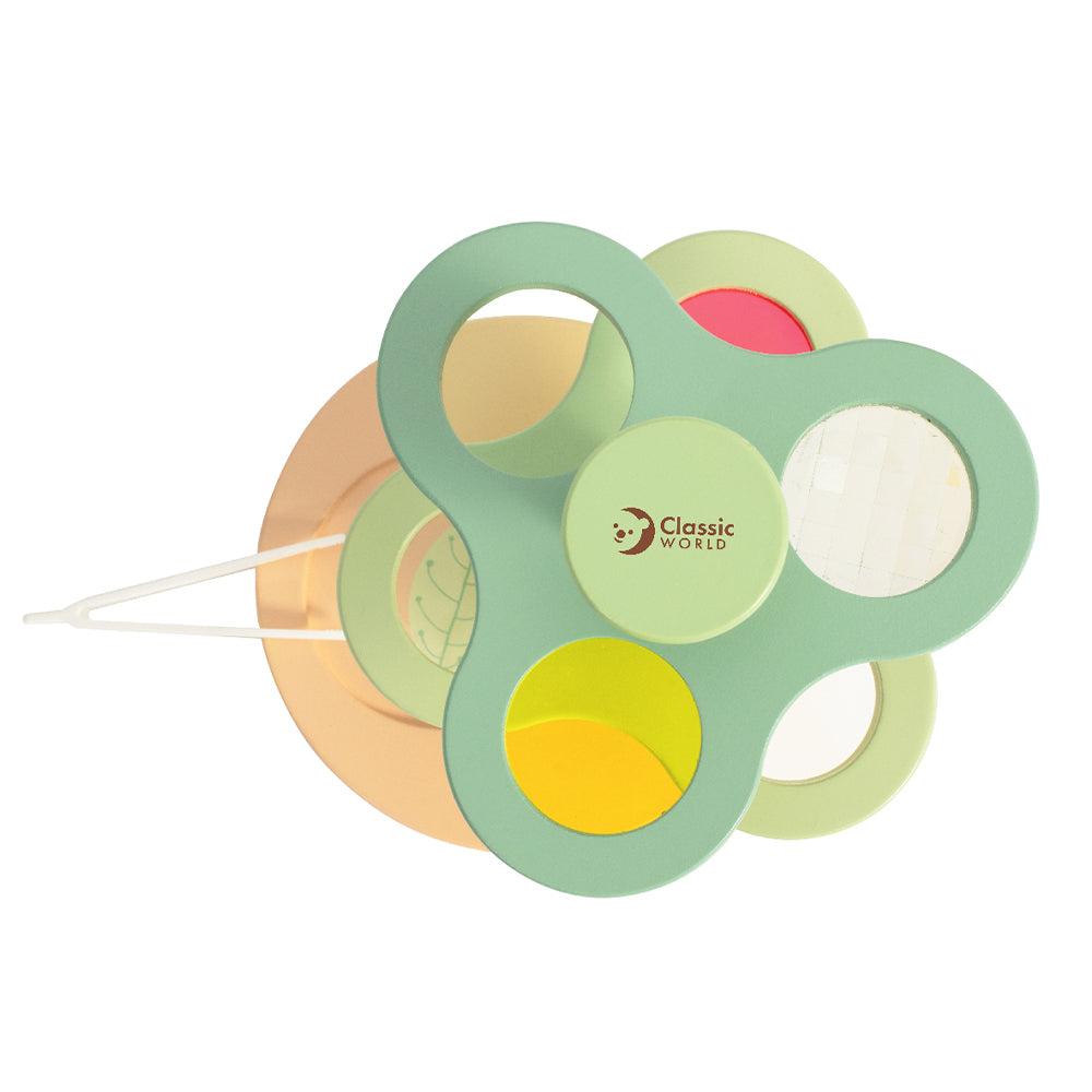 Vista superior do brinquedo Classic World Lupa e Prismas Visuais, mostrando as lentes coloridas e a pinça.