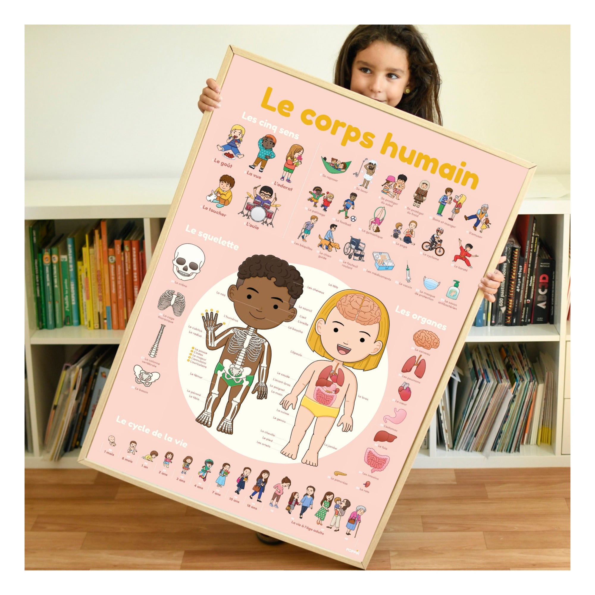 Poppik DISCOVERY - póster con pegatinas del cuerpo humano