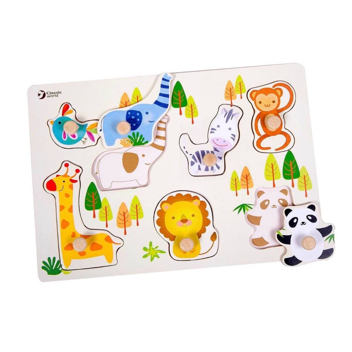 Classic World 8-piece wooden handle puzzle