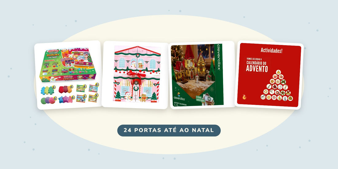 Quatro calendários do Advento para crianças da Gotu: banho Zimpli Kids, beleza Inuwet, aldeia magnética Clever Clixx e ebook de atividades