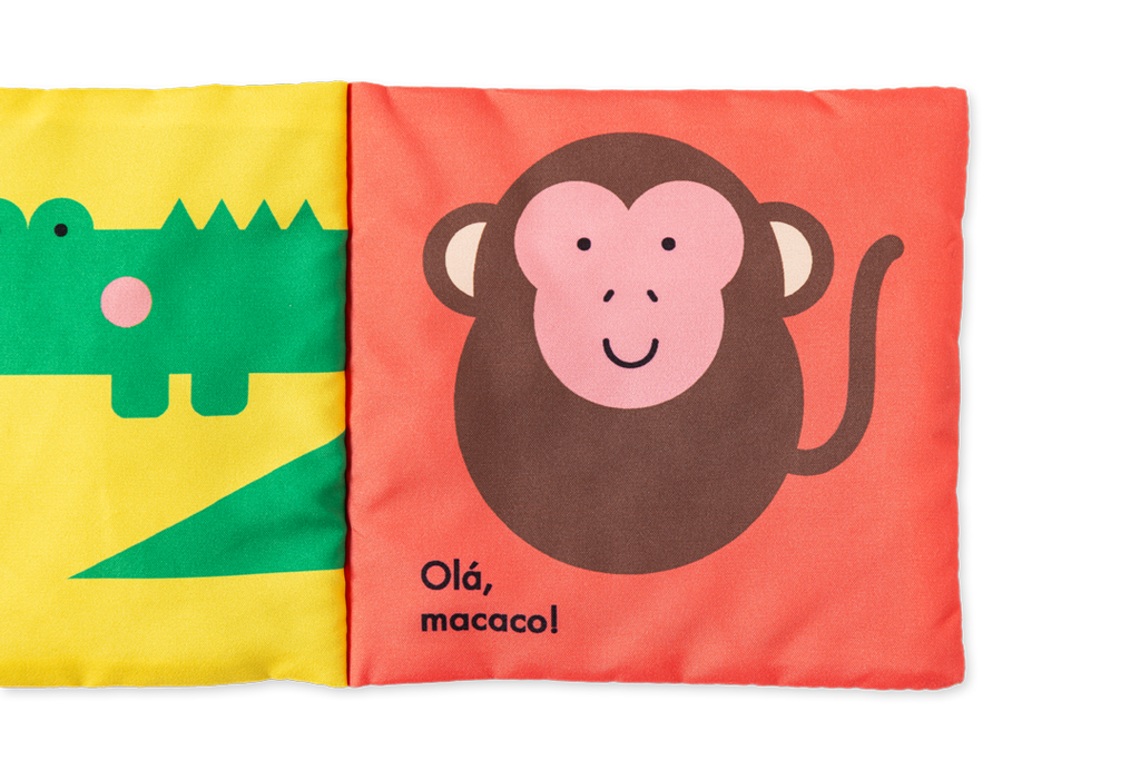 Caixa do livro de pano Olá, Animais! Selvagens da Edicare