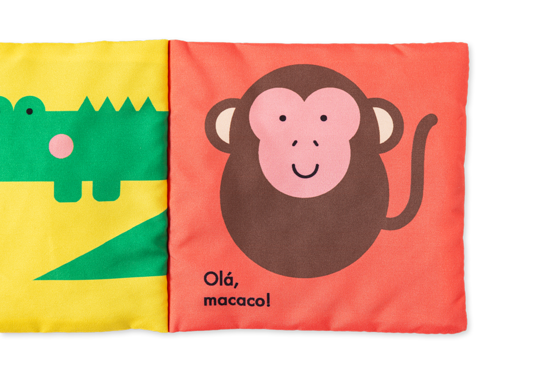 Caixa do livro de pano Olá, Animais! Selvagens da Edicare