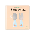Capa do livro sensorial As Texturas à Tua Volta da Edicare, com objetos ilustrados