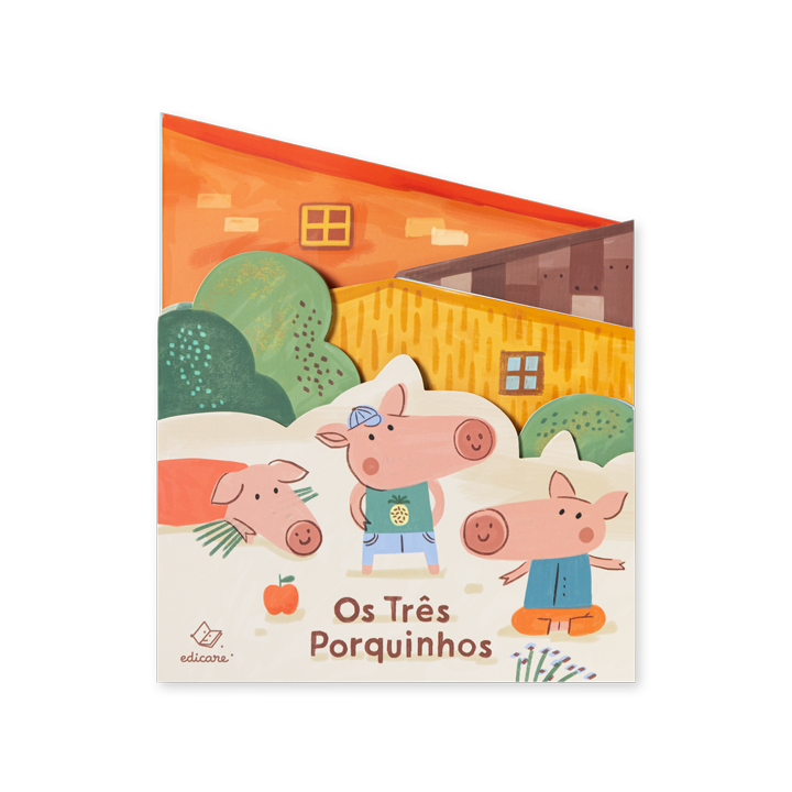 Capa do livro acordeão Os Três Porquinhos da Edicare