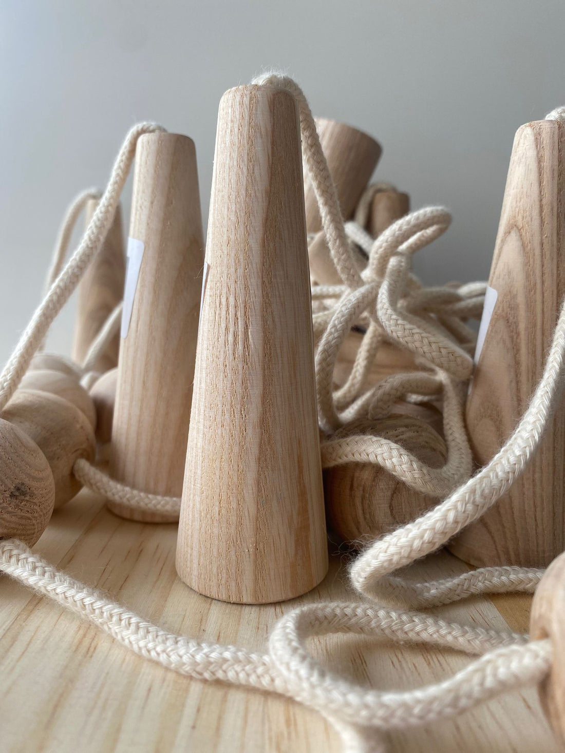 Traditional cup game with natural wood ball 