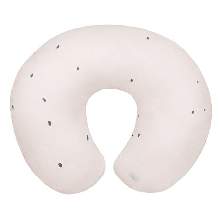 Almofada de maternidade KikkaBoo Hedge-hugs em formato U, de cor bege claro com pequenos pontos cinzentos escuros, ideal para amamentação e apoio ao bebé.