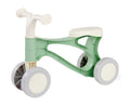 Scooter de equilíbrio de três rodas, modelo Lena, na cor verde-água/pistacho e bege, vista de perfil sobre fundo branco.