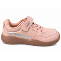 Sapatilha barefoot Chetto repelente à água em rosa, vista lateral, com fecho de velcro e sola de caramelo