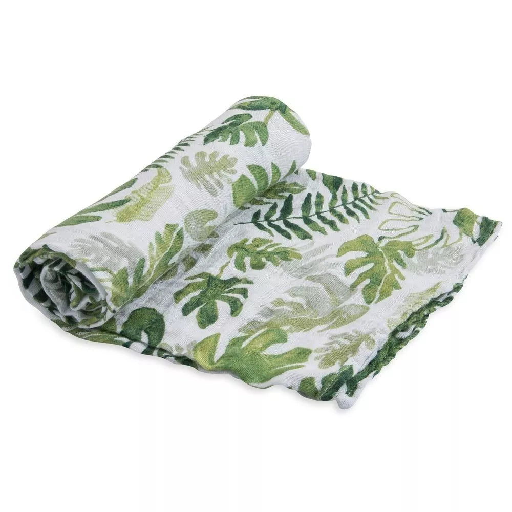 Little Unicorn Pañal de Muselina 100% algodón Tropical Leaf 120x120