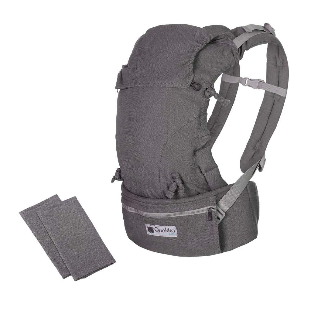 Mochila Quokkababy E-Carrier na cor Light Grey, vista de frente