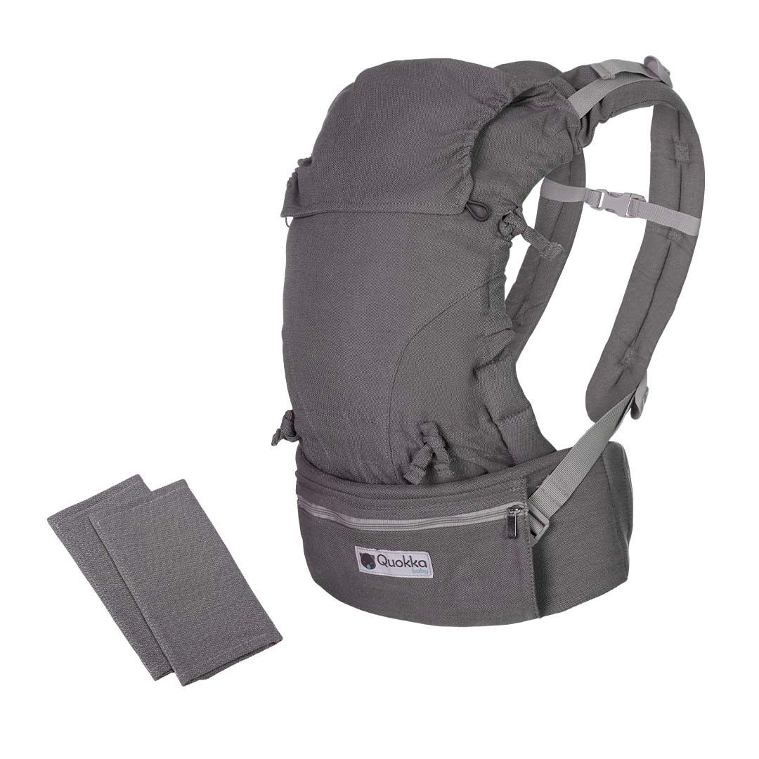 Mochila Quokkababy E-Carrier na cor Light Grey, vista de frente