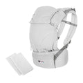 Mochila Quokkababy E-Carrier Silver Diamond, vista de frente, com painel ajustável