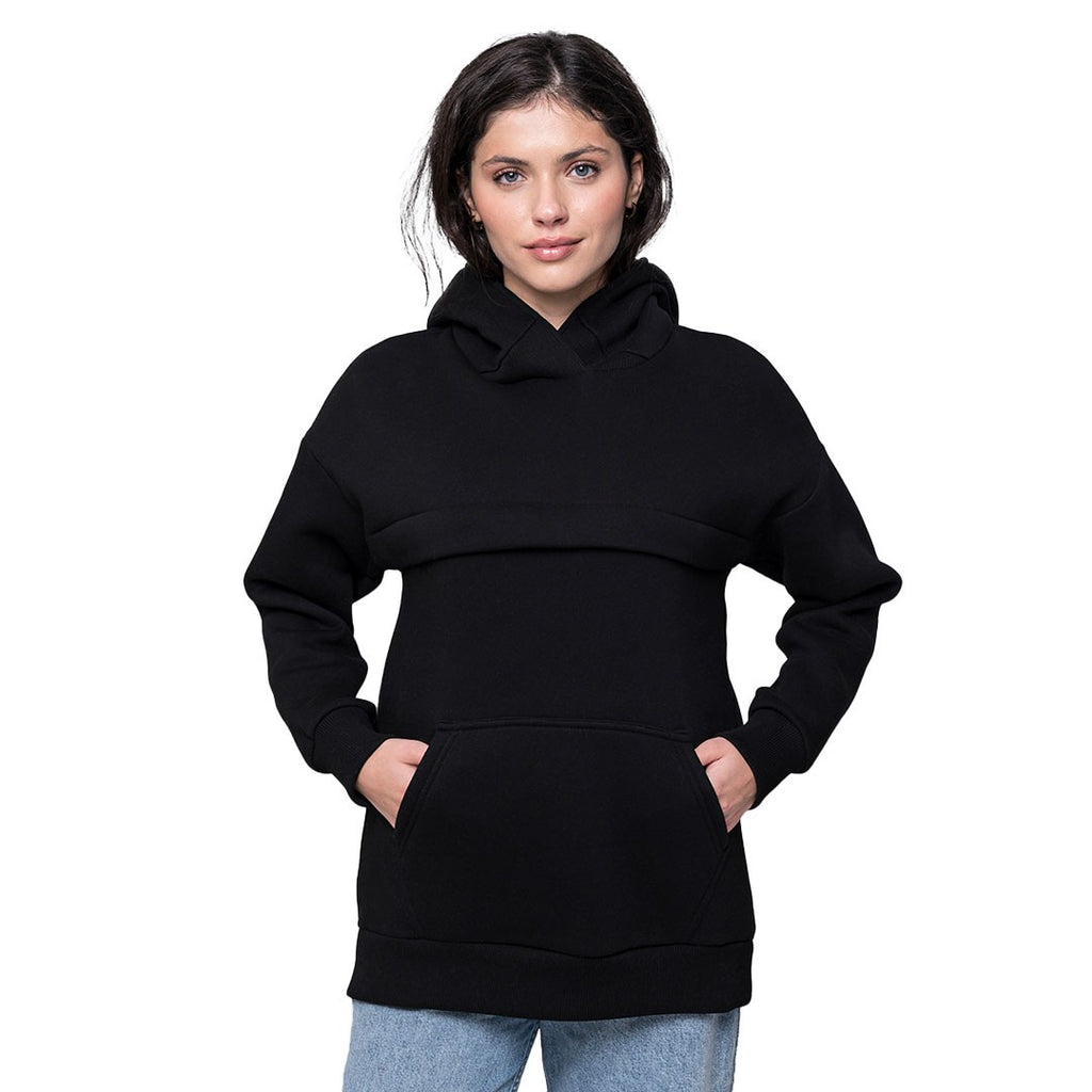 Pormenor dos fechos de amamentação da camisola Love and Carry Black