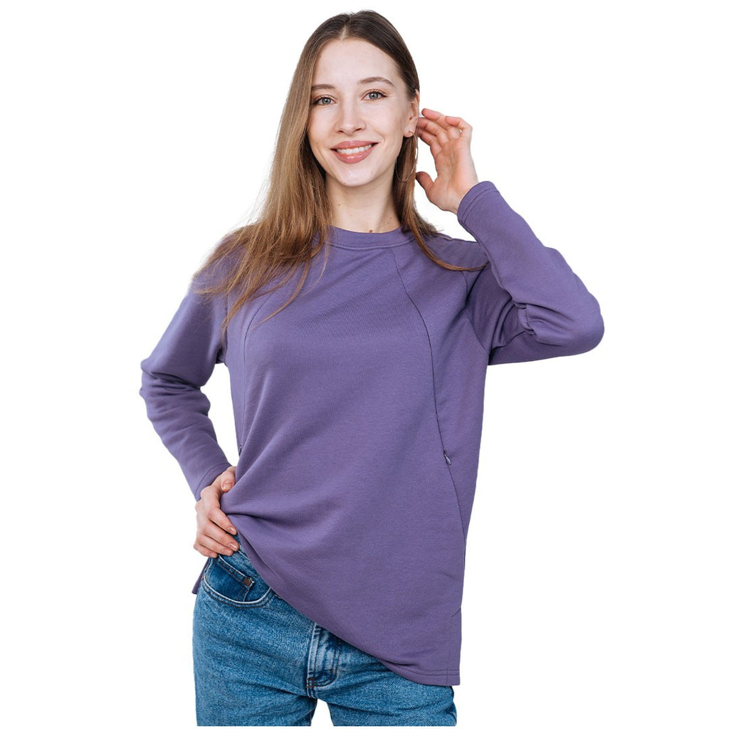 Pormenor dos fechos de amamentação da camisola Love and Carry Violet
