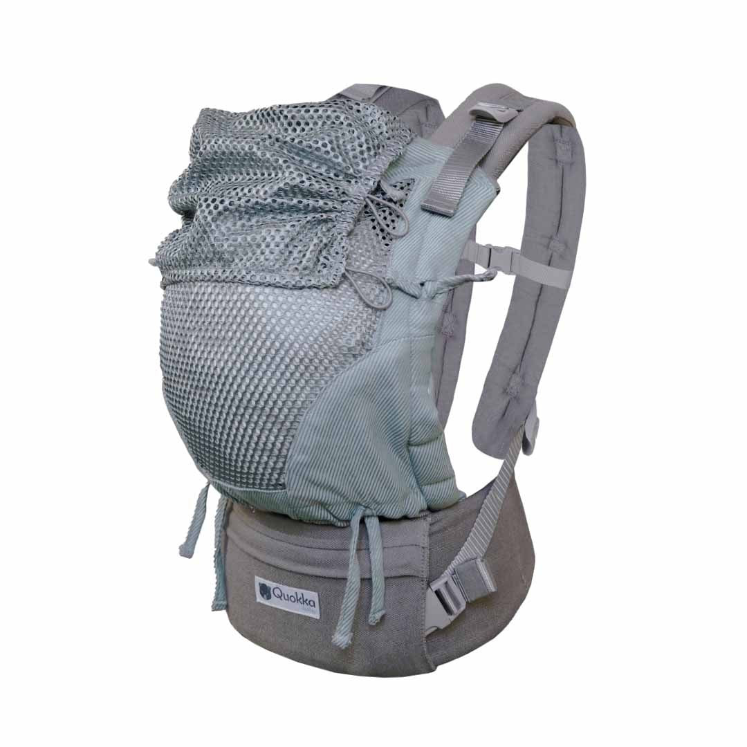 Pormenor da malha 3D do painel da mochila Quokkababy E-Carrier Mesh Mint