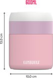 Diagrama do Termos para Sólidos Kambukka Bora 600ml rosa, mostrando as dimensões de 13.0 cm de altura e 10.0 cm de diâmetro.