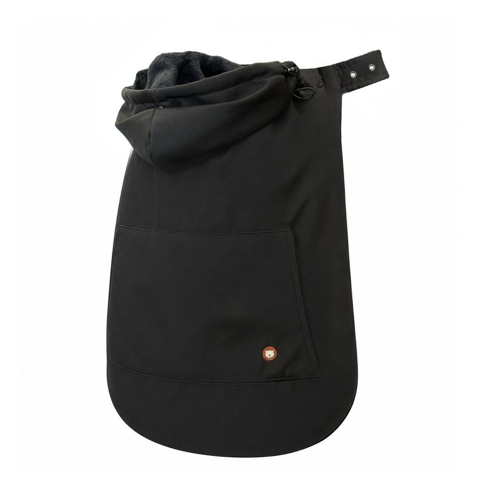 Cobertor de inverno Wombat London preto, colocado sobre um porta-bebés