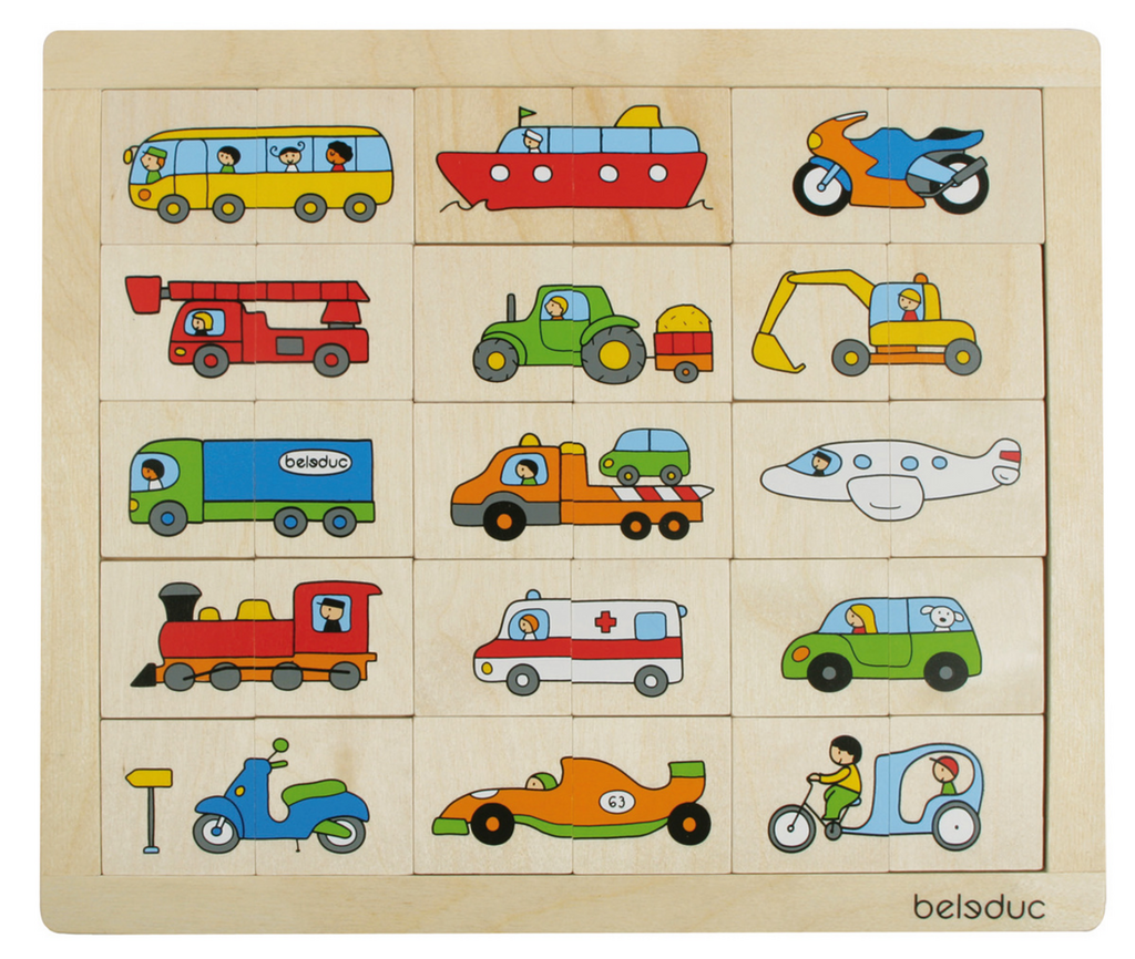 Beleduc Puzzle Match and Mix - Transportes