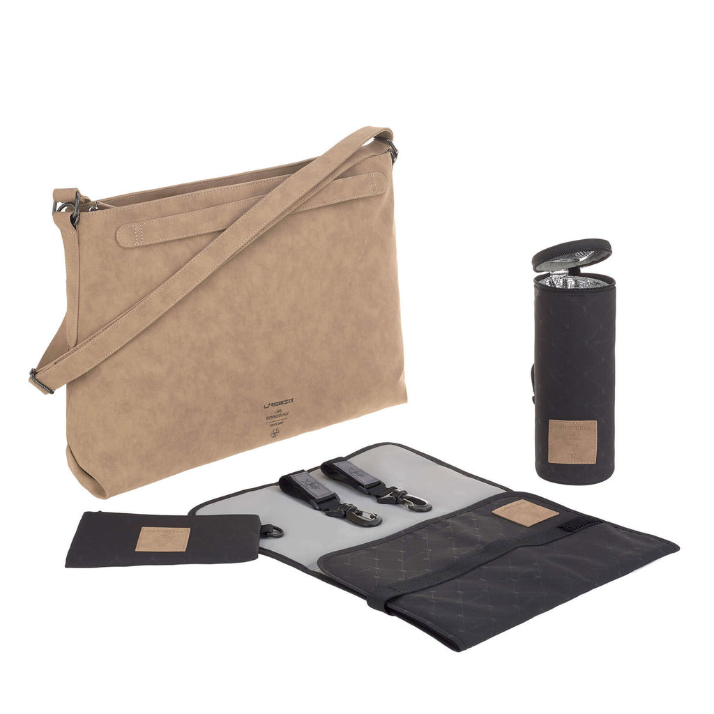 Bolsa de Maternidade Lassig Tender Shoulder Bag na cor camelo, fotografia 1 de 8 do produto
