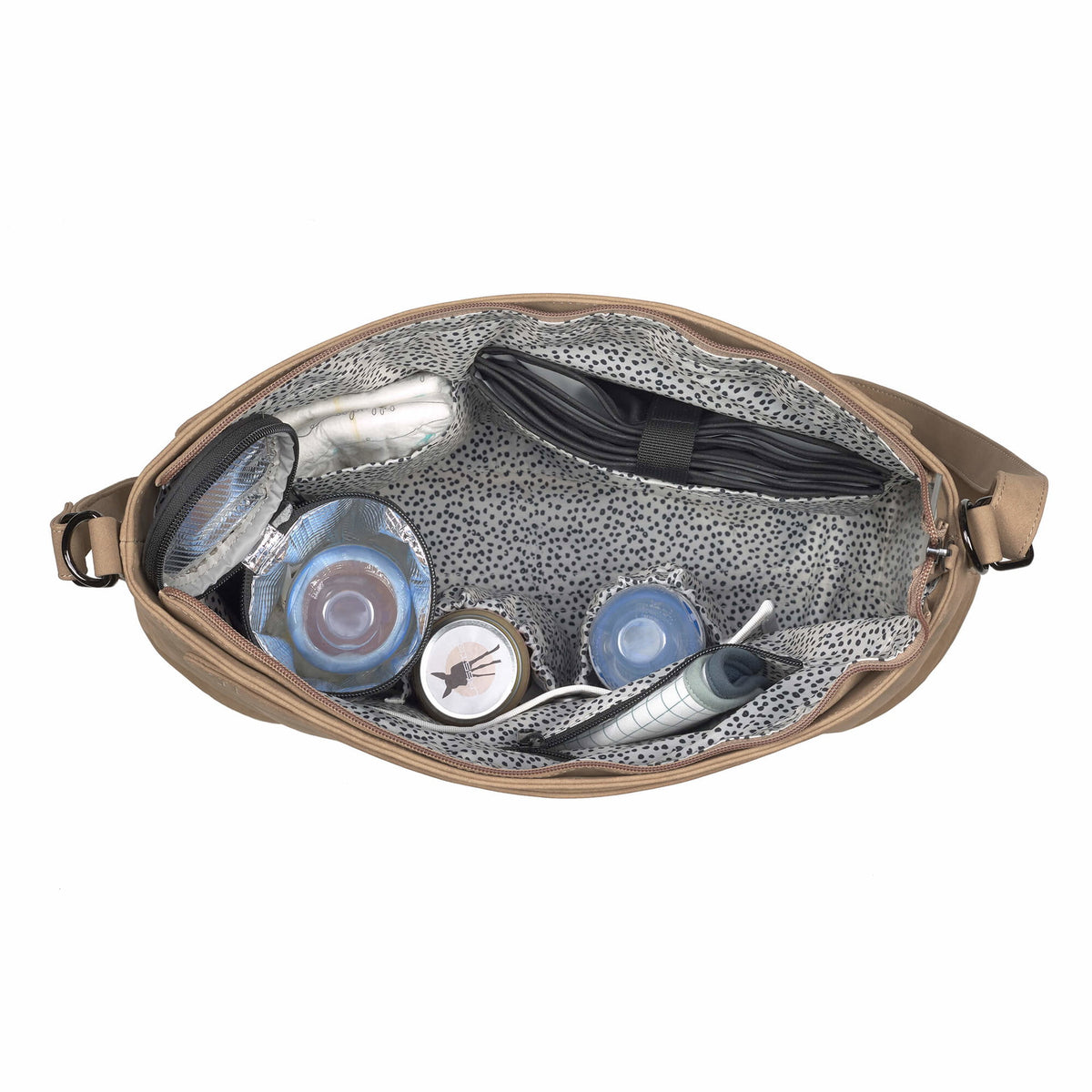 Bolsa de Maternidade Lassig Tender Shoulder Bag na cor camelo, fotografia 4 de 8 do produto