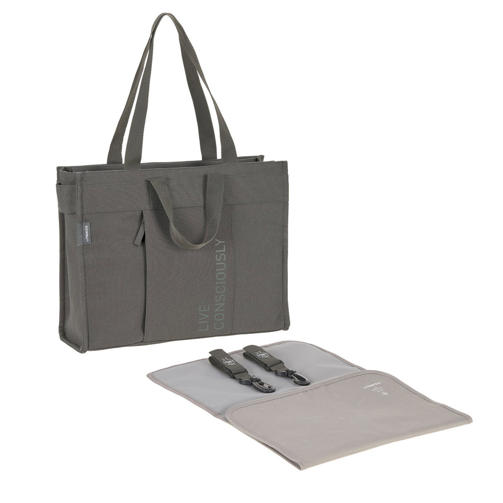 Bolsa de Maternidade Lassig Tote Up na cor antracite, fotografia 1 de 8 do produto