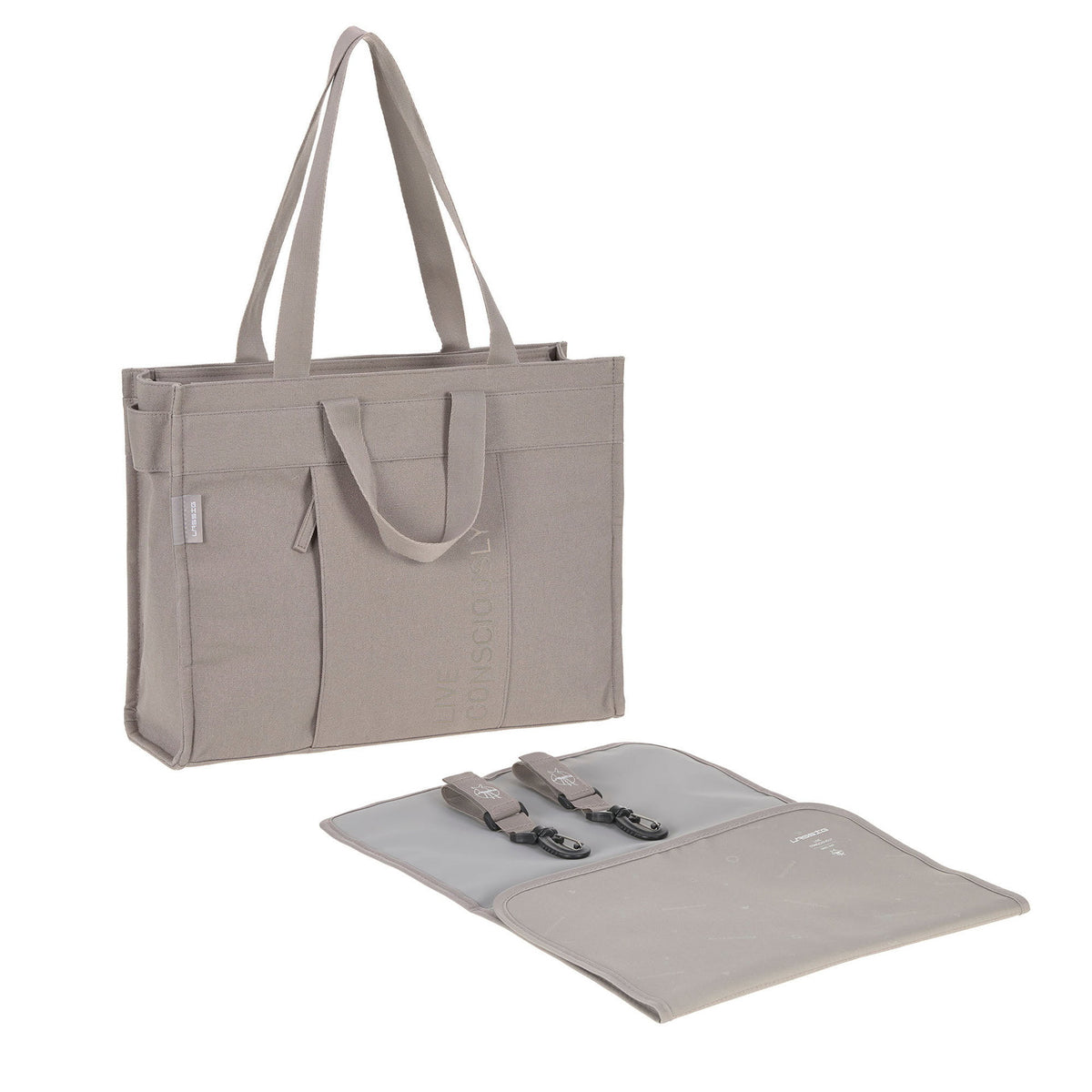 Bolsa de Maternidade Lassig Tote Up na cor taupe, fotografia 1 de 7 do produto