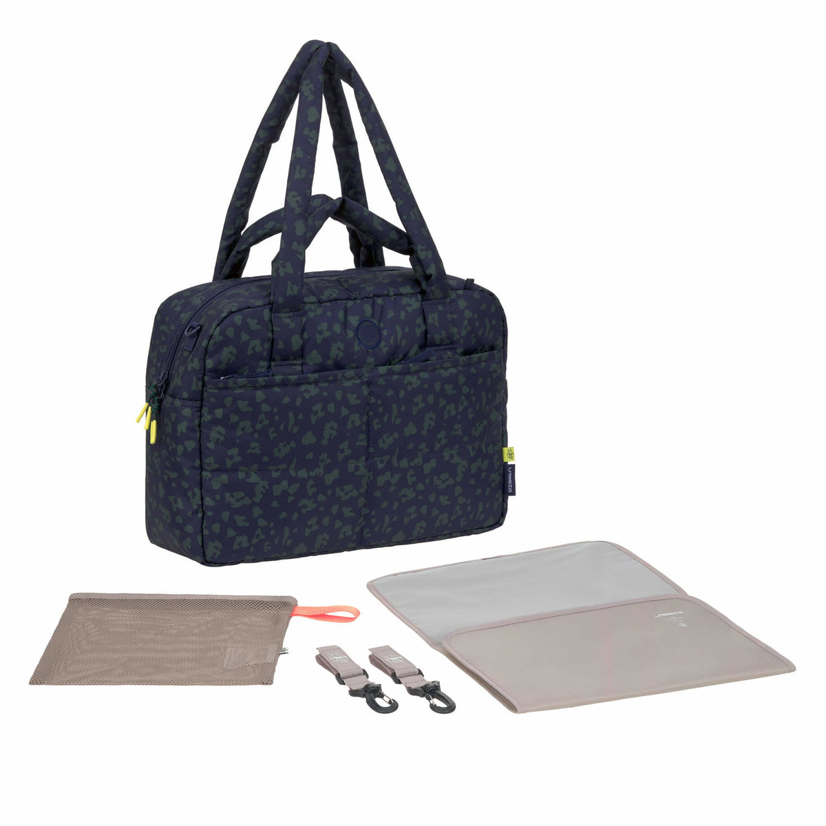 Bolsa de Maternidade Lassig Everyday na cor leopardo azul escuro, fotografia 1 de 8 do produto